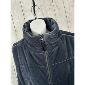 Dylan Los Angeles Women Chenille Velvet Vest XL BluePuffer Style Pocket Zip